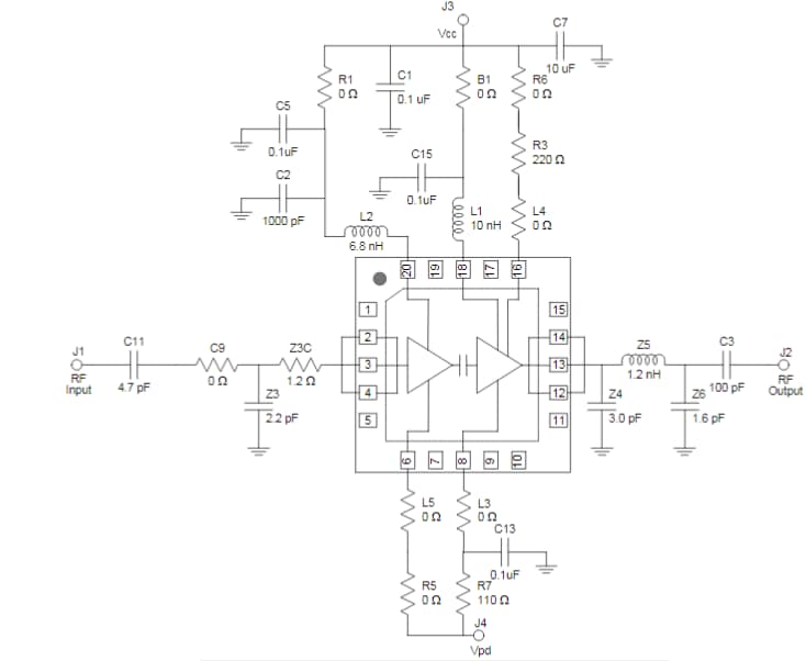 Schematic - Qorvo TQP9111-PCB2600 Evaluation Board